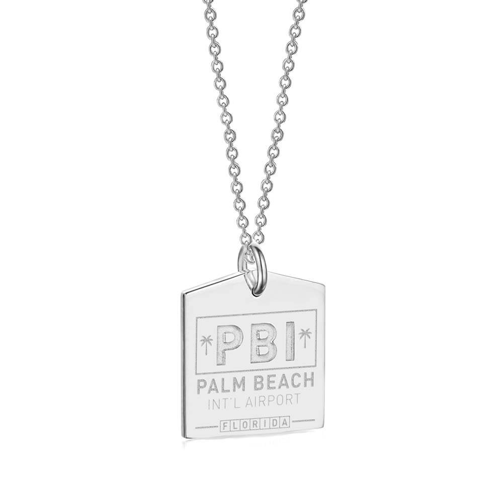 Sterling Silver Palm Beach Charm, PBI Luggage Tag - JET SET CANDY  (2457776848954)