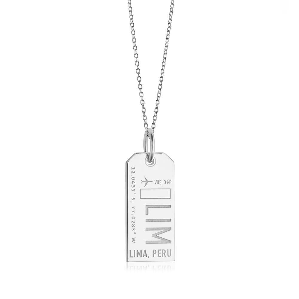 Silver Travel Charm, LIM Lima, Peru Luggage Tag - JET SET CANDY  (1720188207162)