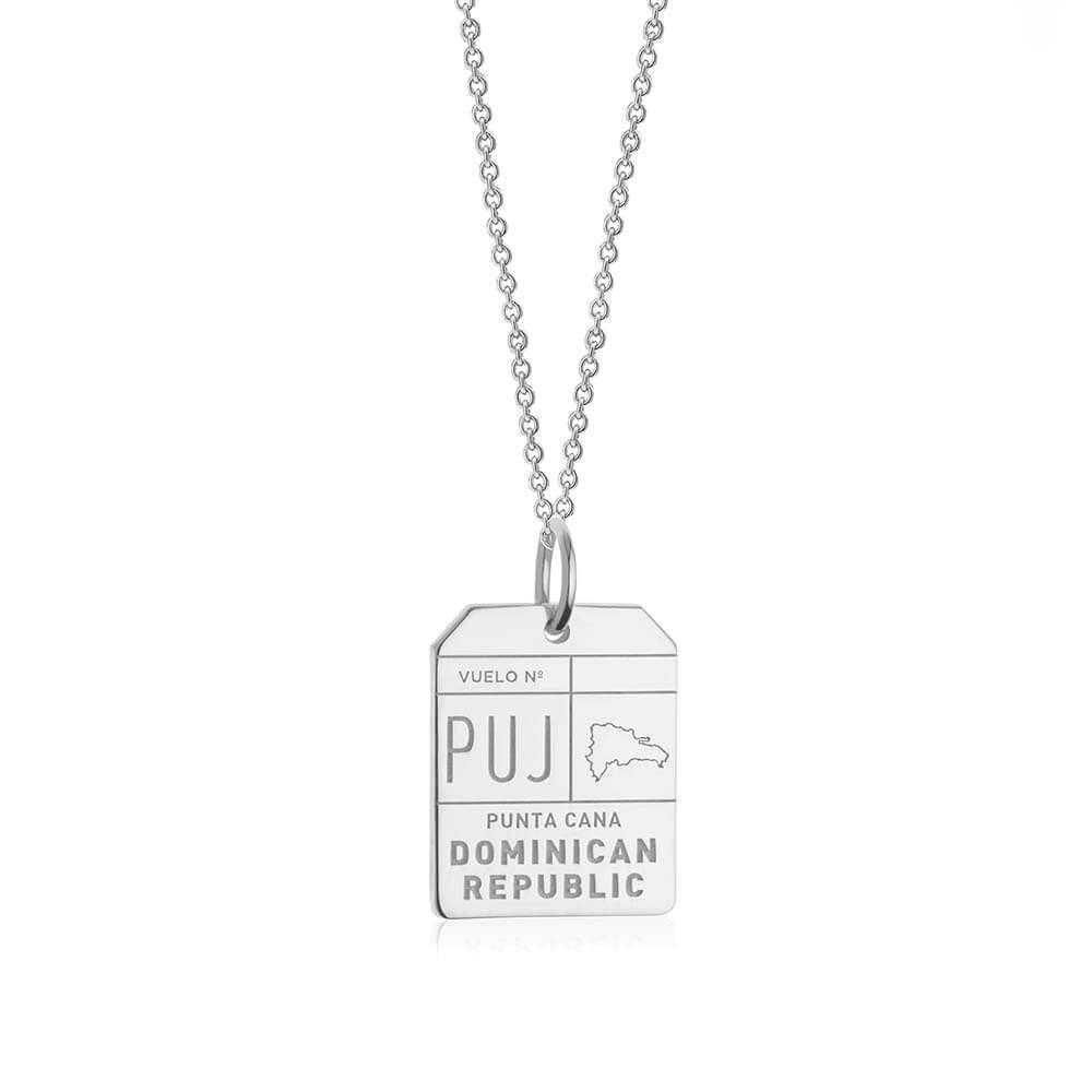 Silver Caribbean Charm, Punta Cana PUJ Luggage Tag - JET SET CANDY  (1720194465850)