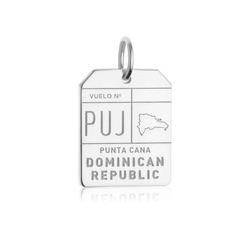 Punta Cana Dominican Republic PUJ Luggage Tag Charm Silver