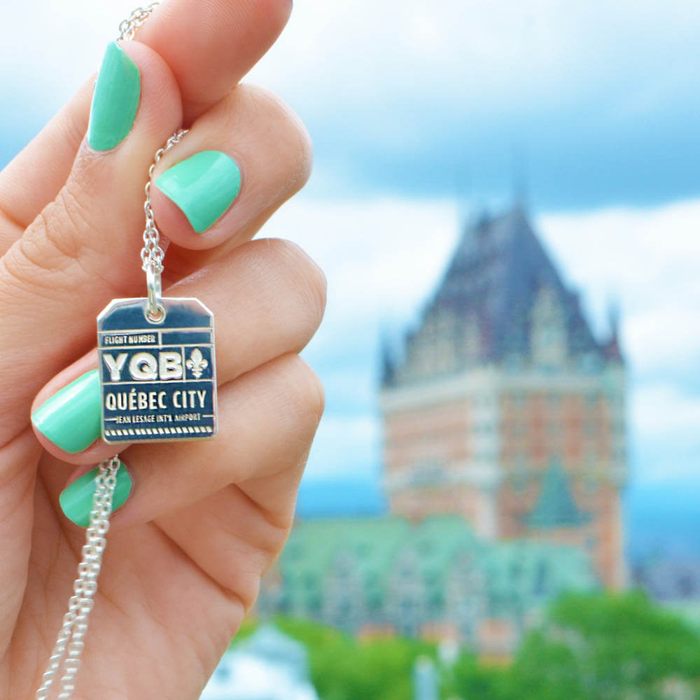 Silver Canada Charm, YQB Quebec City Luggage Tag - JET SET CANDY  (1720182243386)