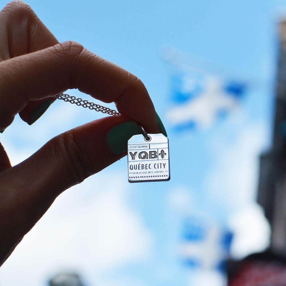 Silver Canada Charm, YQB Quebec City Luggage Tag - JET SET CANDY (1720182243386)