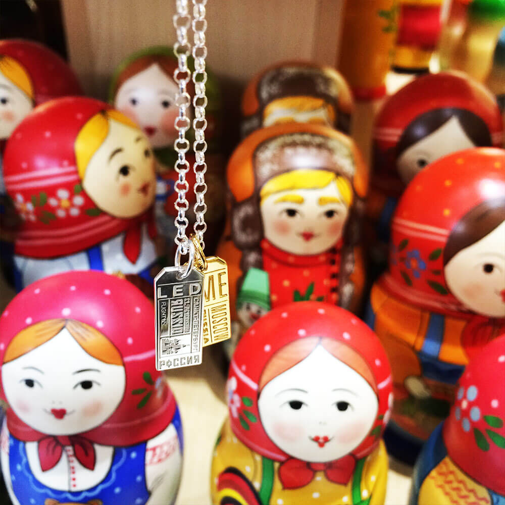 Silver Russia Charm, LED Saint Petersburg Luggage Tag (SHIPS JUNE) - JET SET CANDY  (1720192041018)