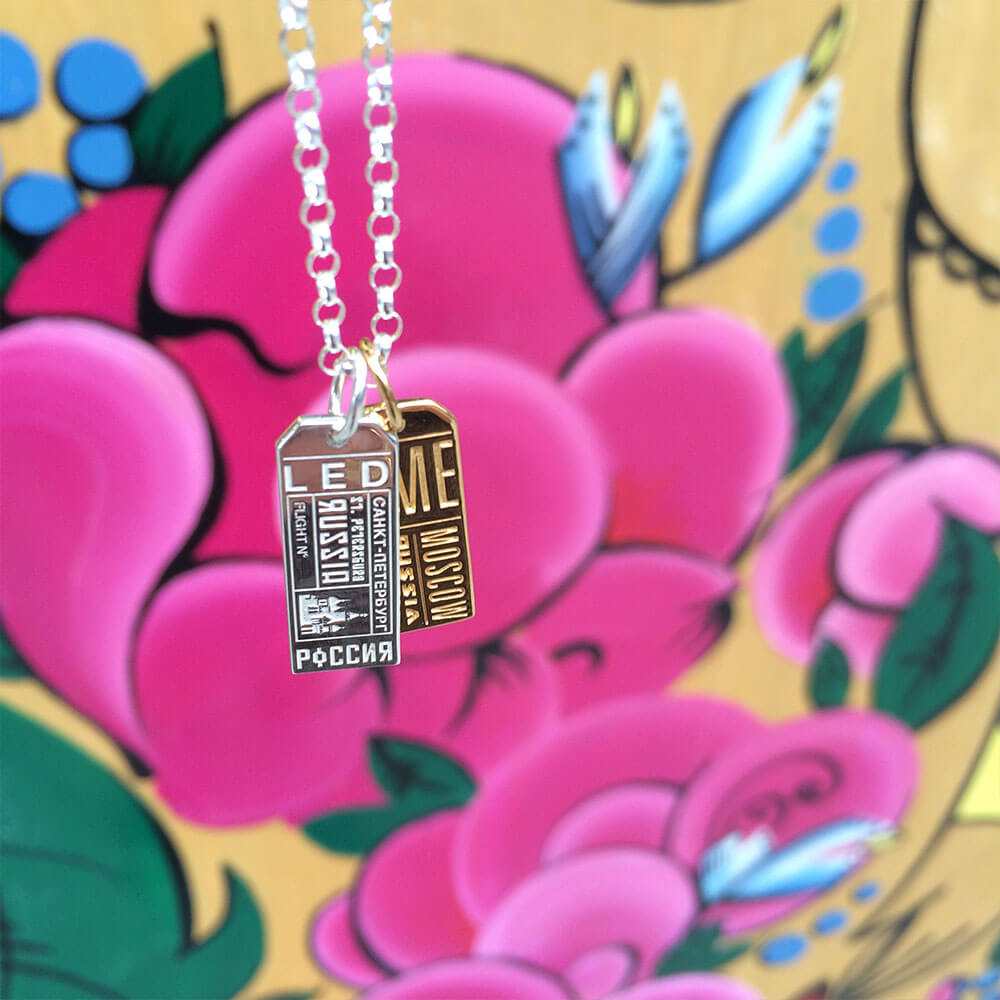 Silver Russia Charm, LED Saint Petersburg Luggage Tag (SHIPS JUNE) - JET SET CANDY  (1720192041018)
