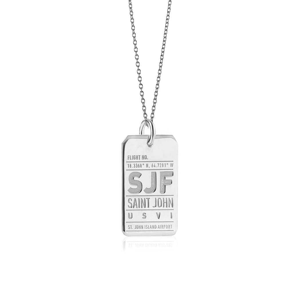 Sterling Silver St. John SJF Luggage Tag Charm - JET SET CANDY  (2457856802874)