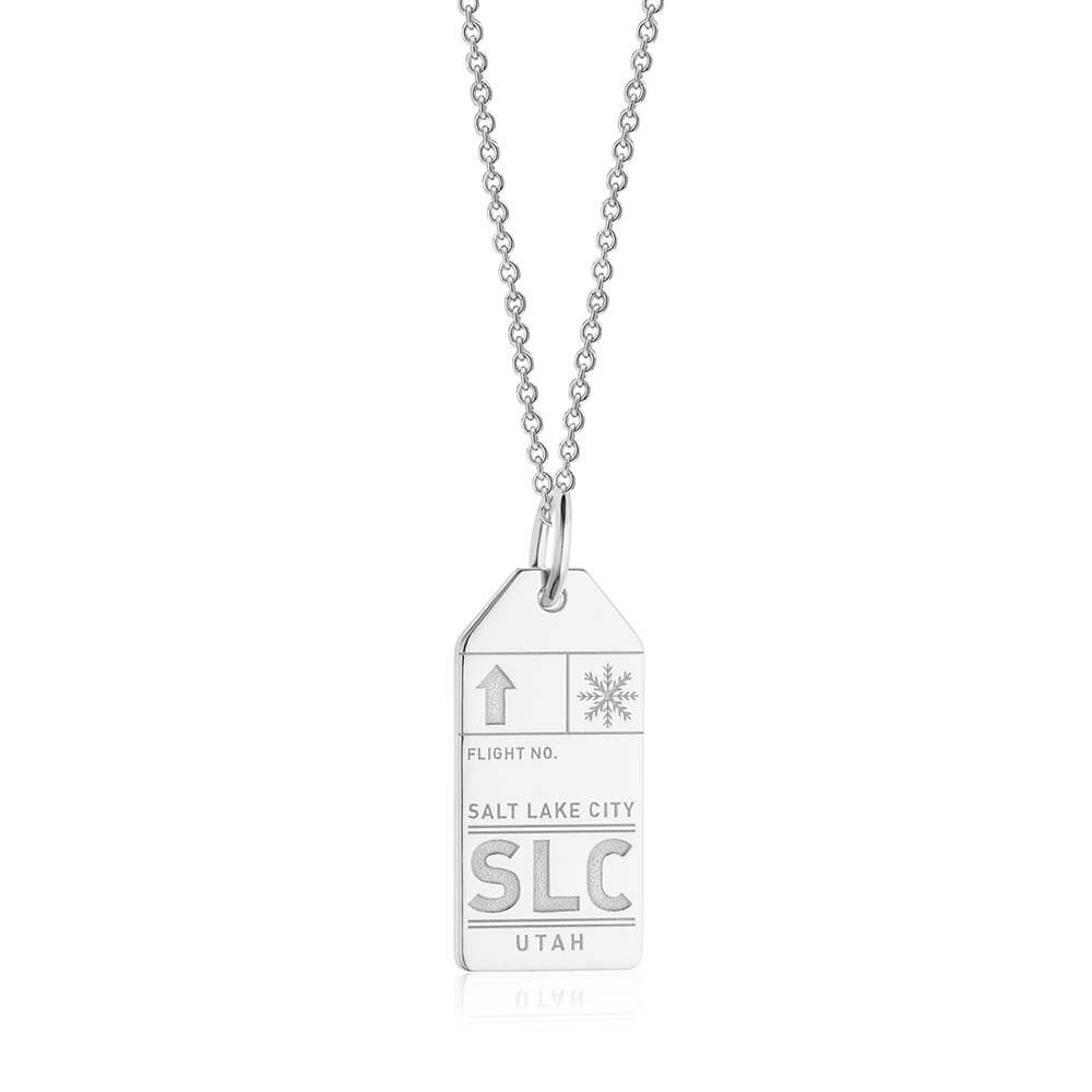 Silver USA Charm, SLC Salt Lake City Luggage Tag - JET SET CANDY  (1720192204858)