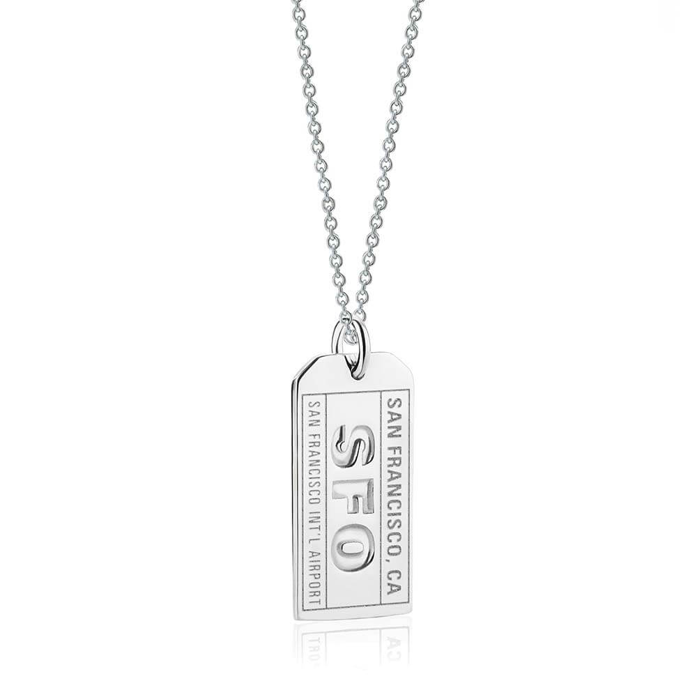 Silver California Charm, SFO San Francisco Luggage Tag - JET SET CANDY  (2484277313594)