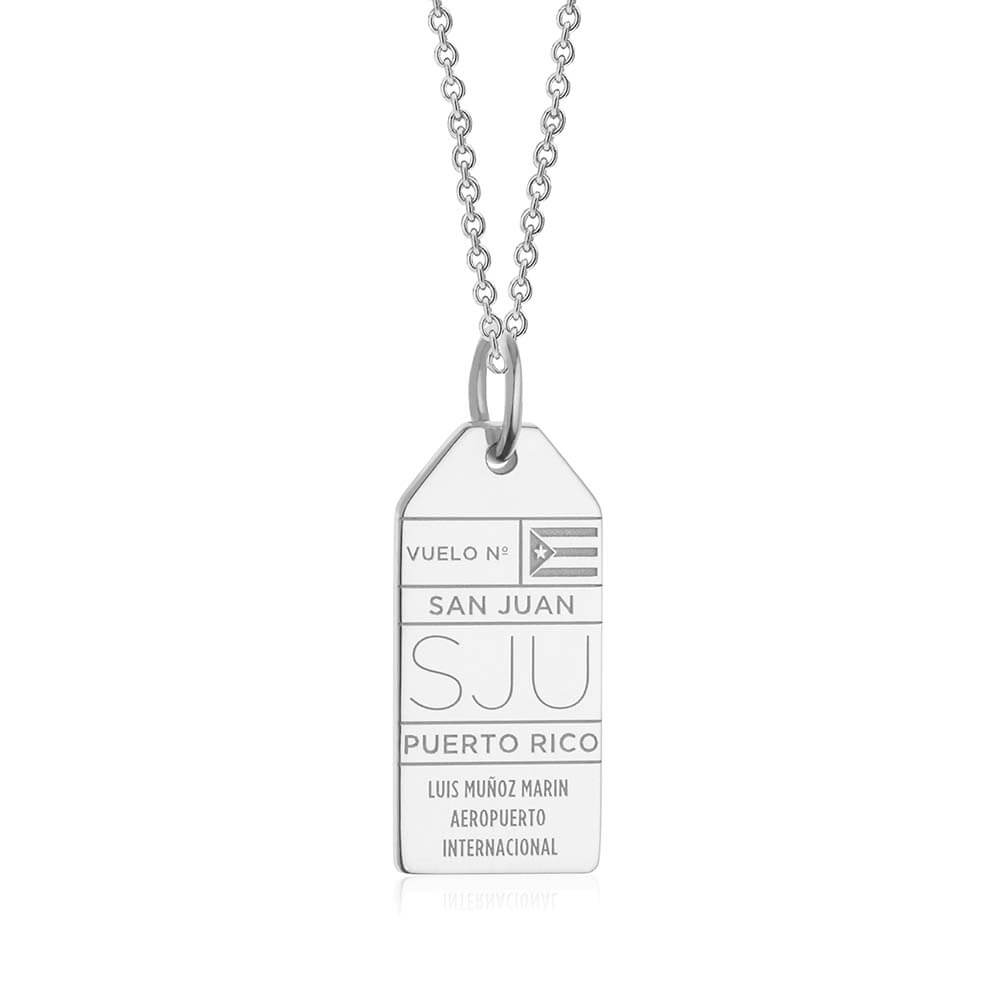 Silver Puerto Rico Charm, San Juan SJU Luggage Tag - JET SET CANDY  (1720194269242)