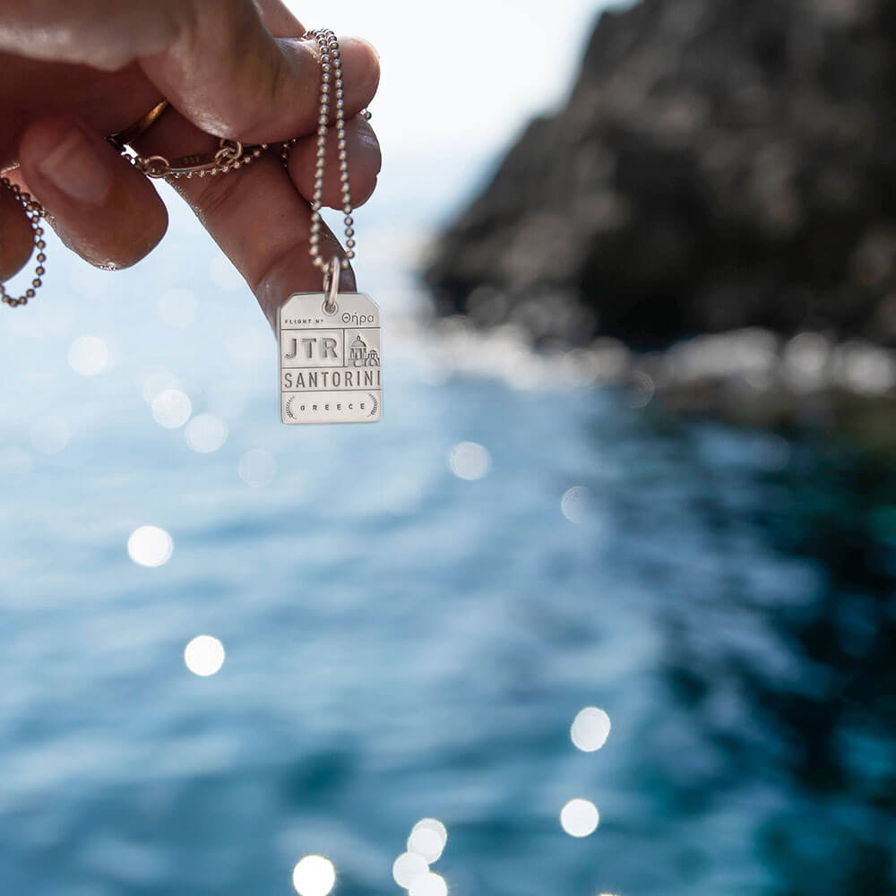 Silver Greece Charm, JTR Santorini Luggage Tag (SHIPS JUNE) - JET SET CANDY  (2339336683578)