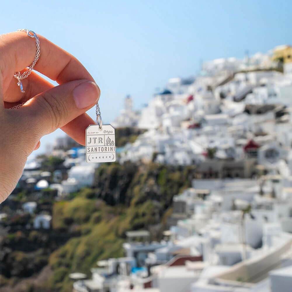 Silver Greece Charm, JTR Santorini Luggage Tag - JET SET CANDY (2339336683578)