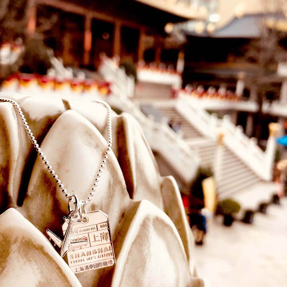Silver China Charm, PVG Shanghai Luggage Tag - JET SET CANDY (1720193646650)