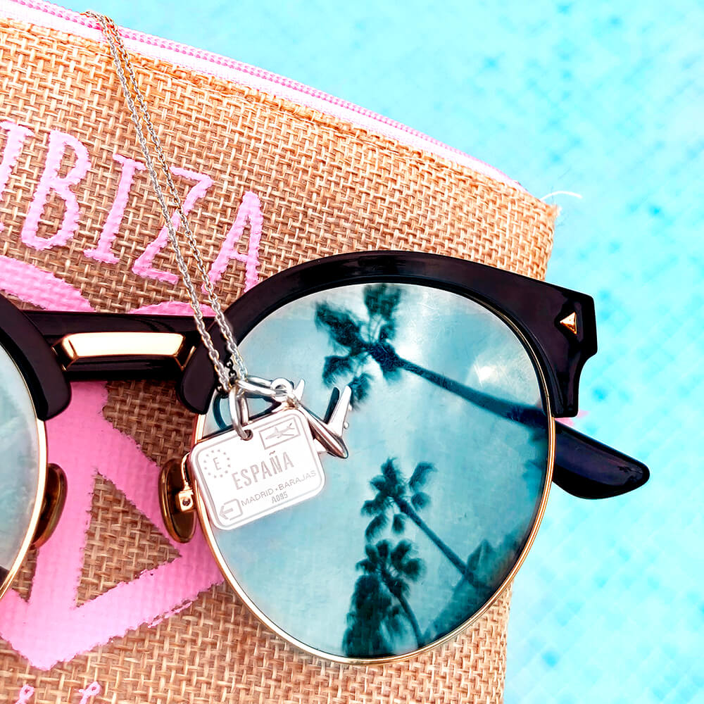 Silver Travel Charm, Spain Passport Stamp - JET SET CANDY (1720201576506)