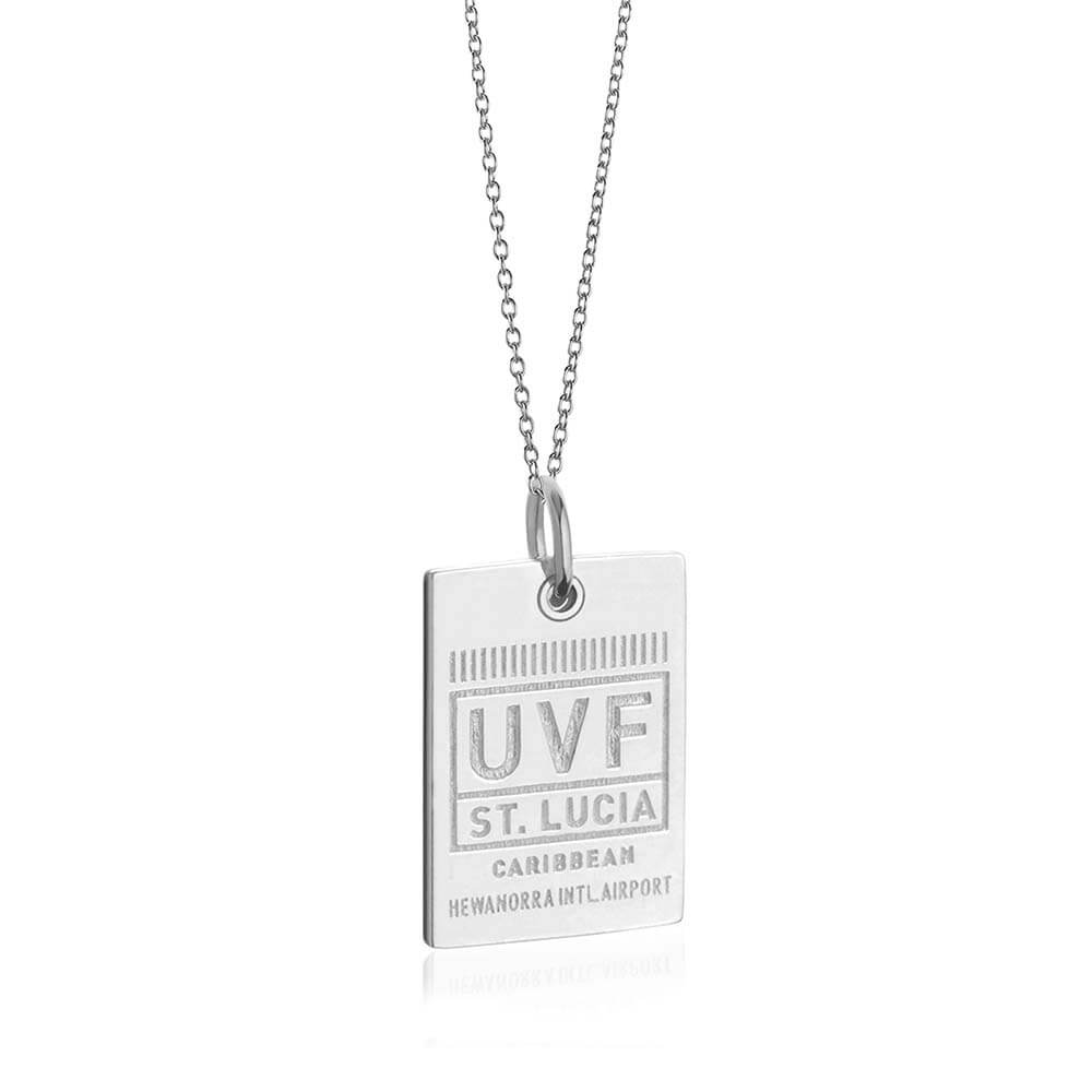 Silver St. Lucia Charm, UVF Luggage Tag - JET SET CANDY  (1720190238778)