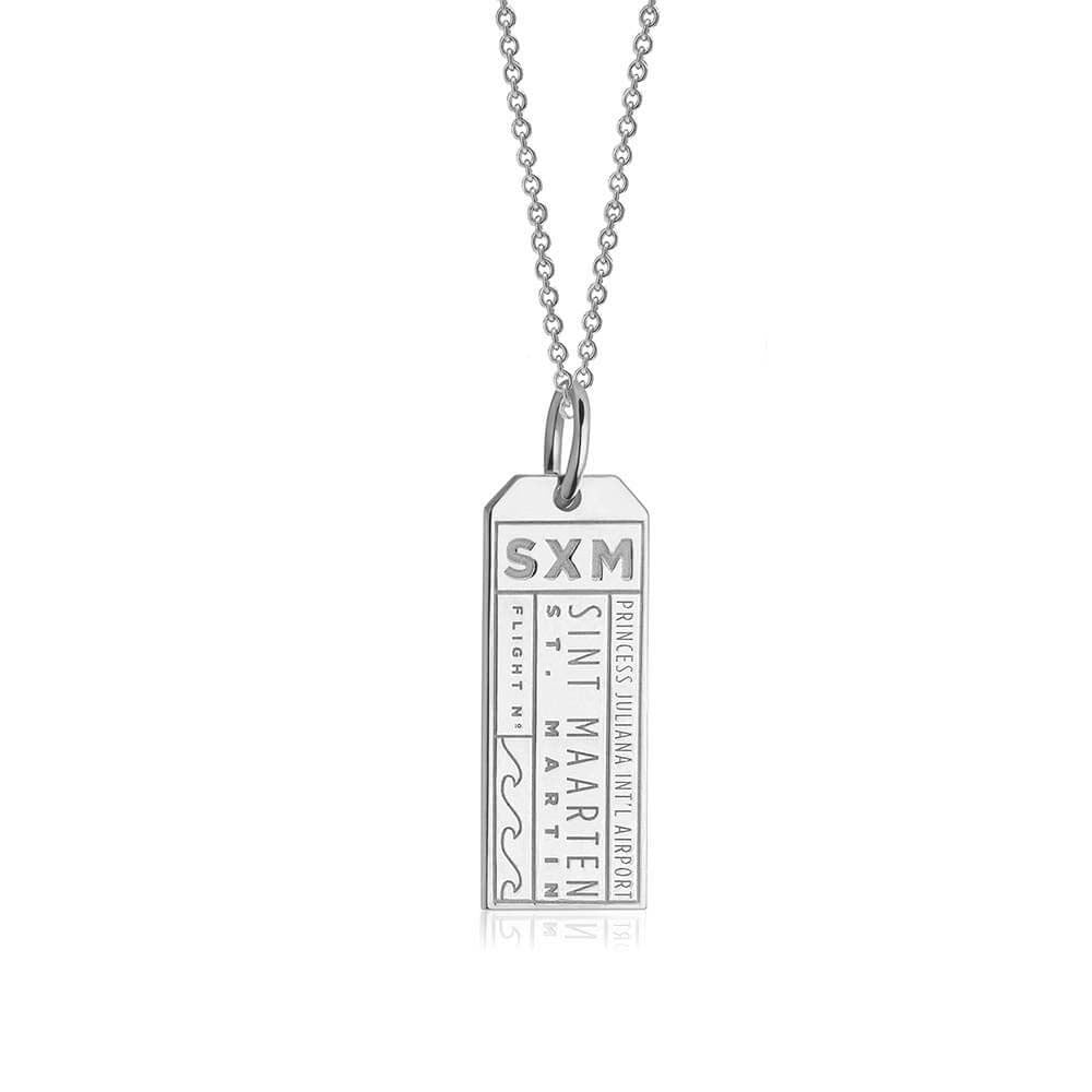 Silver Caribbean Charm, SXM St. Maarten Luggage Tag (SHIPS JUNE) - JET SET CANDY  (1720186896442)