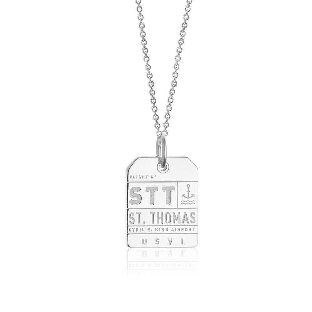 Silver Caribbean Charm, STT St. Thomas Luggage Tag - JET SET CANDY  (2511192784954)