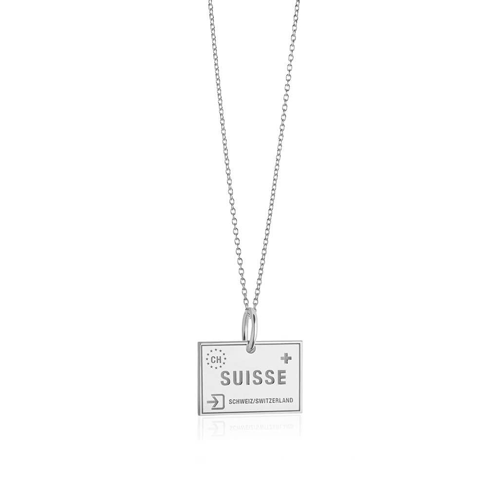 Sterling Silver Charm, Switzerland Passport Stamp (1720201674810)