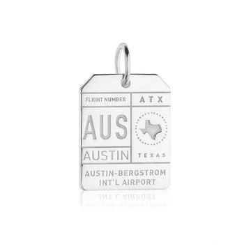Austin Texas USA AUS Luggage Tag Charm Silver
