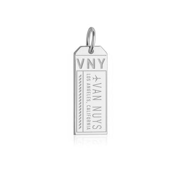 Van Nuys California USA VNY Luggage Tag Charm Silver