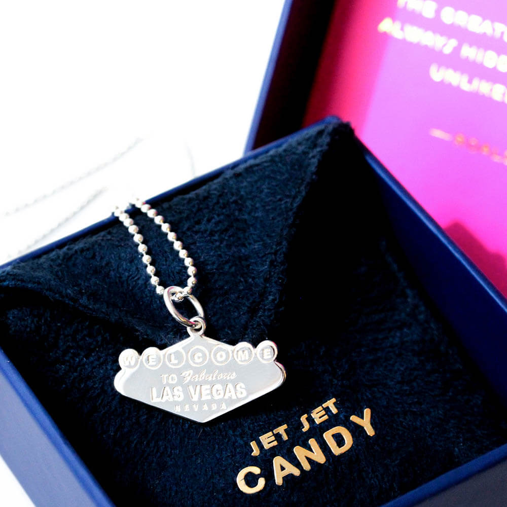 Silver Las Vegas Charm, Welcome to Vegas Sign - JET SET CANDY  (1720173756474)