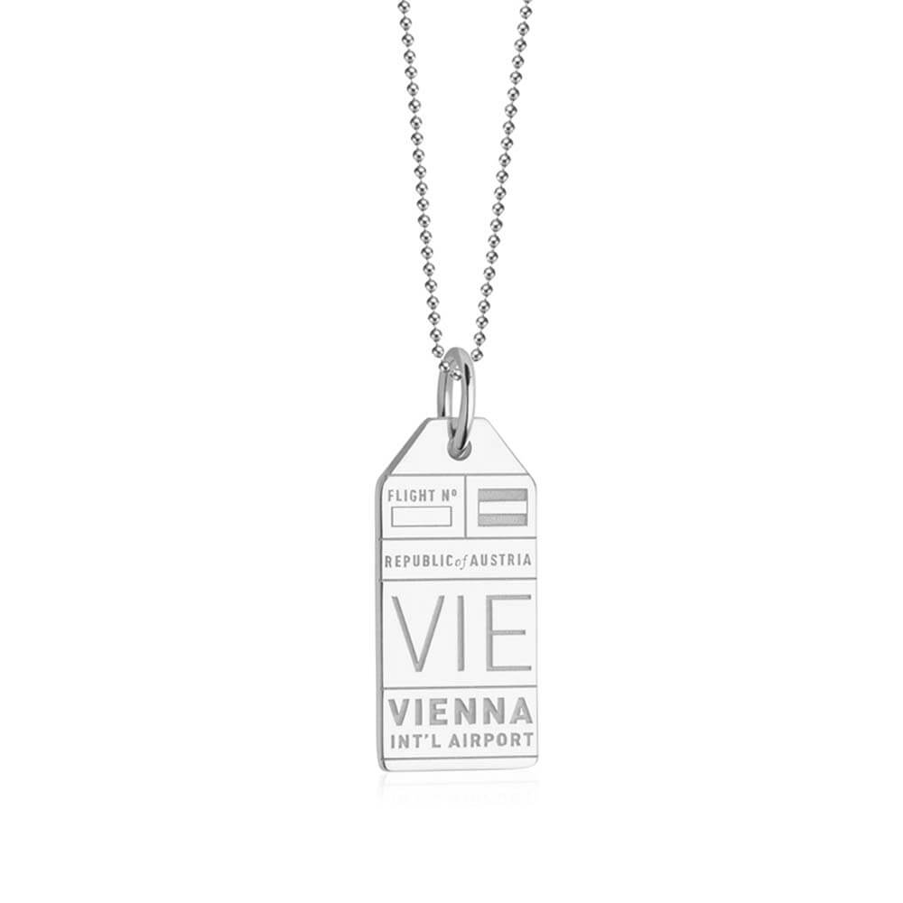 Silver Austria Charm, VIE Vienna Luggage Tag - JET SET CANDY  (1720196694074)