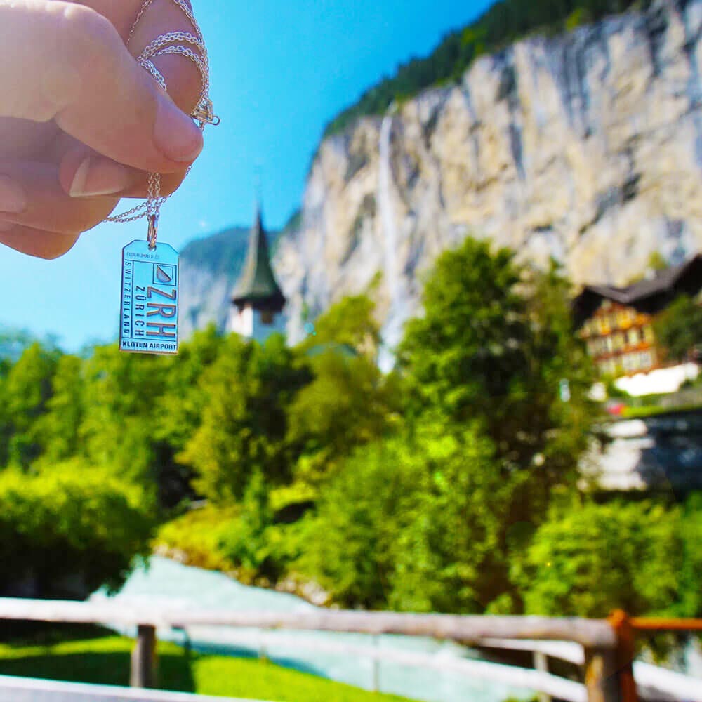 Silver Switzerland Charm, ZRH Zurich Luggage Tag - JET SET CANDY  (1720188567610)