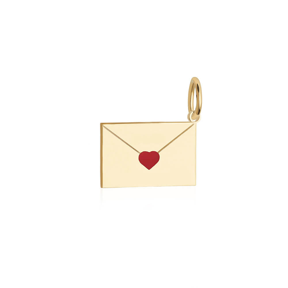 Solid Gold Customizable Air Mail Charm, Mini - JET SET CANDY (7671780737272)