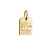 Mini solid gold Martha's Vineyard MVY Luggage Tag Charm - JET SET CANDY (2457675333690)