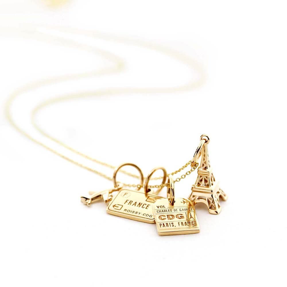 Tiny Solid Gold Airplane Charm - JET SET CANDY  (2457803980858)