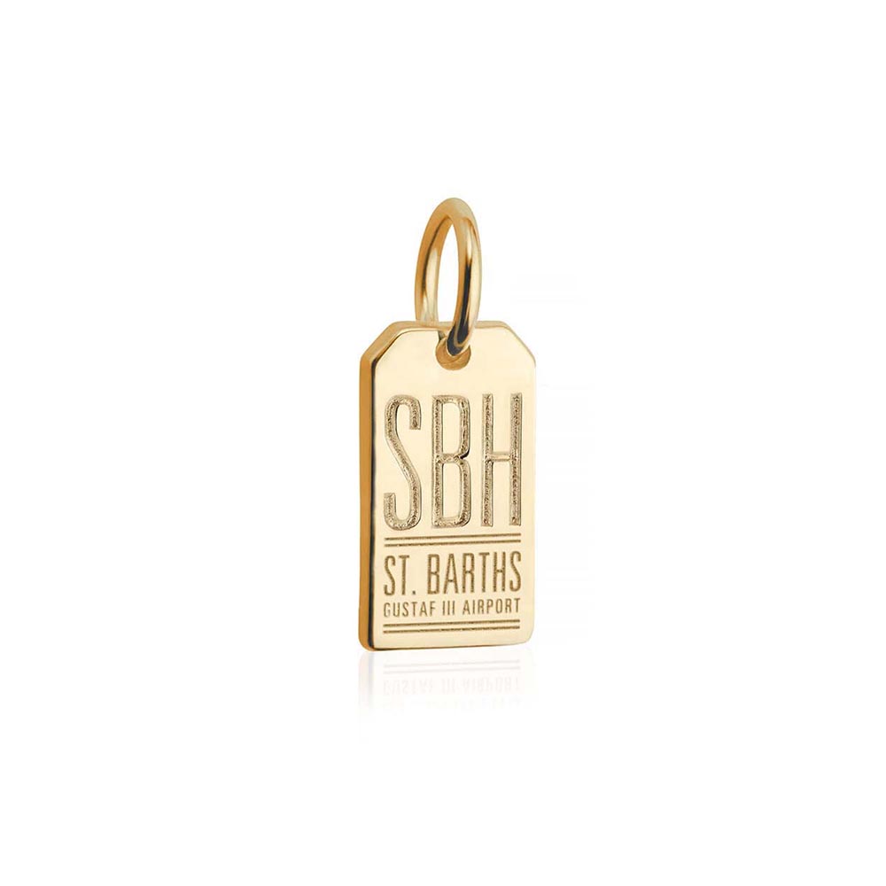 Solid Gold Mini Charm, SBH St. Barths Luggage Tag - JET SET CANDY (1720190337082)