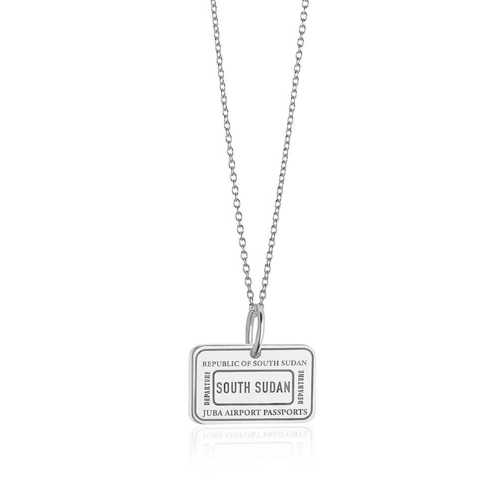 Sterling Silver Charm, South Sudan Passport Stamp - JET SET CANDY  (1720204165178)