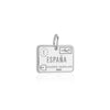 Sterling Silver Travel Charm, Spain Passport Stamp (SHIPS JUNE) - JET SET CANDY (1720201576506)