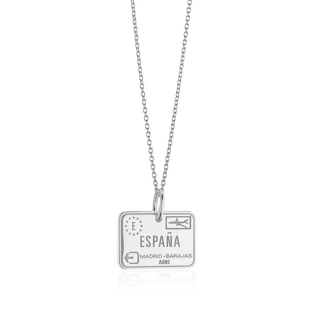 Sterling Silver Travel Charm, Spain Passport Stamp (SHIPS JUNE) - JET SET CANDY  (1720201576506)