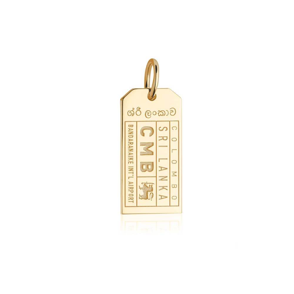 Solid Gold Asia Charm, CMB Sri Lanka Luggage Tag - JET SET CANDY  (1720193744954)