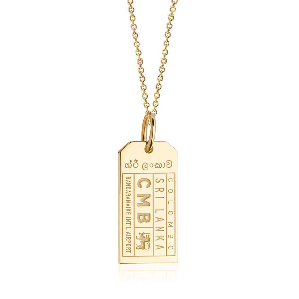 Gold Asia Charm, CMB Sri Lanka Luggage Tag - JET SET CANDY  (1720193744954)