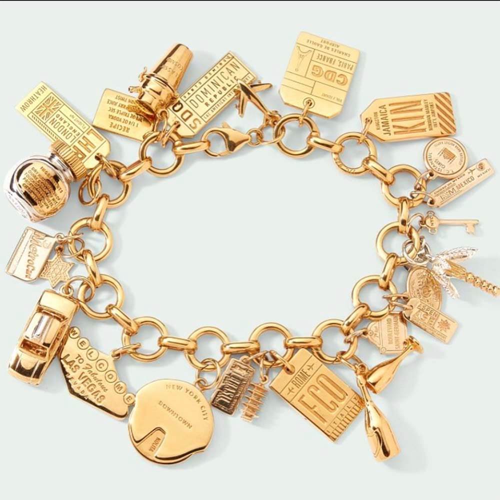Gold Travel Charm, SDQ Santo Domingo Luggage Tag - JET SET CANDY (1720194236474)