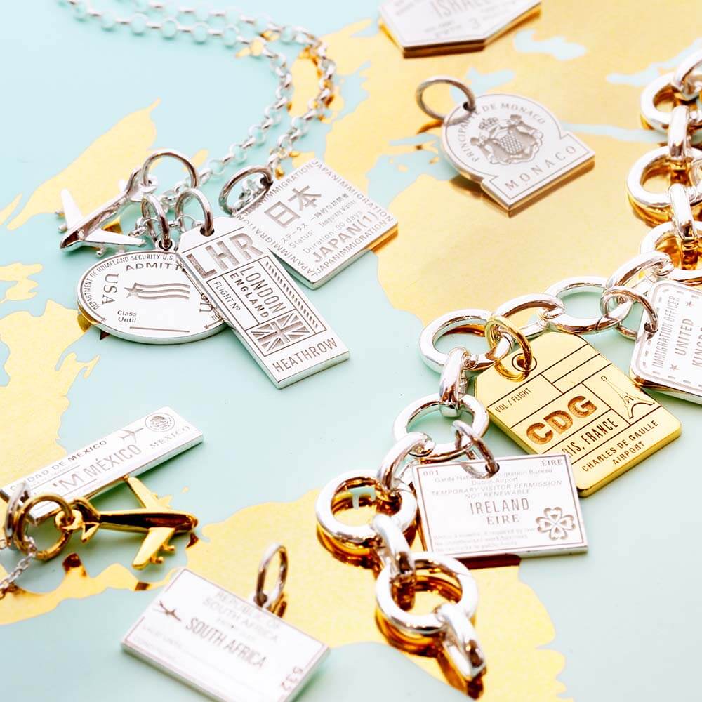 Silver Travel Charm, Monaco Passport Stamp - JET SET CANDY (1720206590010)