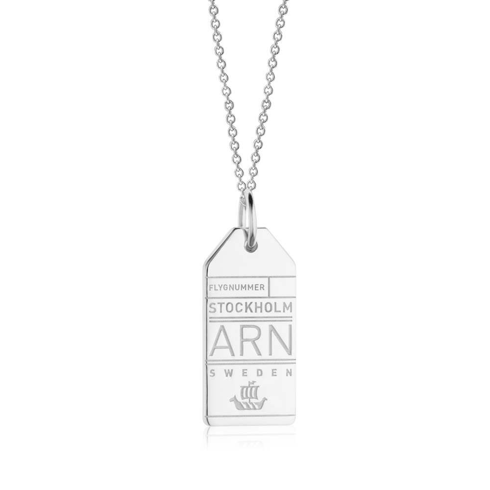 Silver Sweden Charm, ARN Stockholm Luggage Tag (SHIPS JUNE) - JET SET CANDY  (1720193220666)