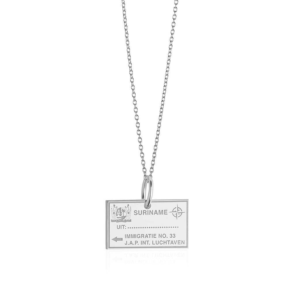 Sterling Silver Travel Charm, Suriname Passport Stamp - JET SET CANDY  (1720208588858)