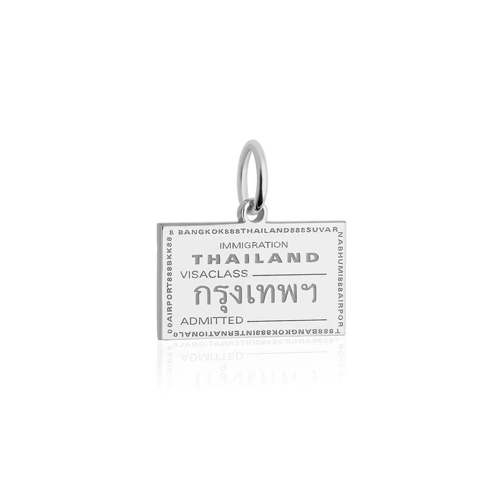 Sterling Silver Charm, Thailand Passport Stamp (SHIPS JUNE) - JET SET CANDY (1720200036410)