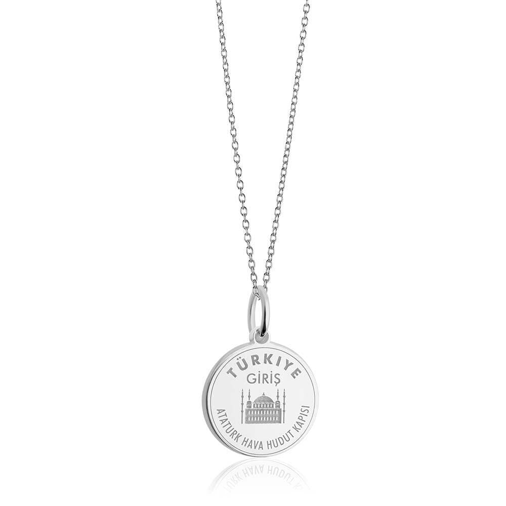 Sterling Silver Travel Charm, Turkey Passport Stamp - JET SET CANDY  (1720204394554)