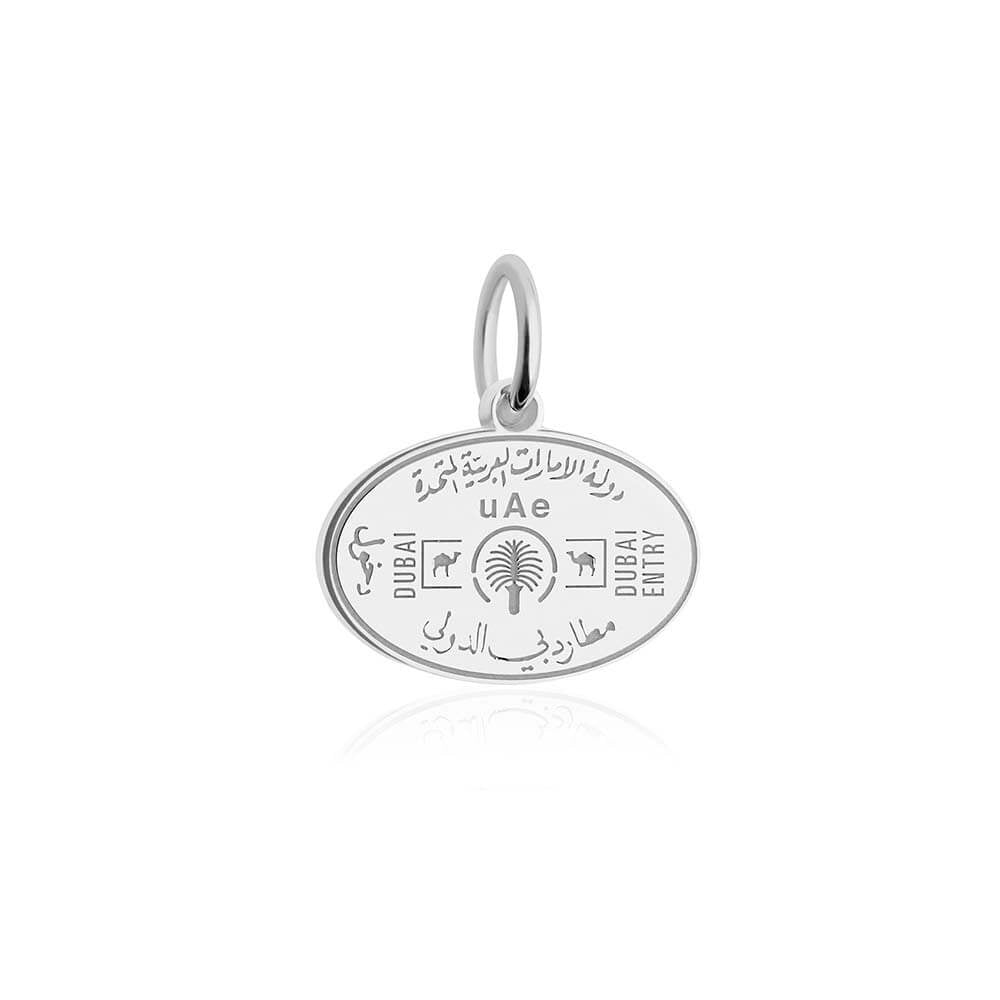 Silver Middle East Charm, United Arab Emirates Passport Stanp - JET SET CANDY (1720204525626)
