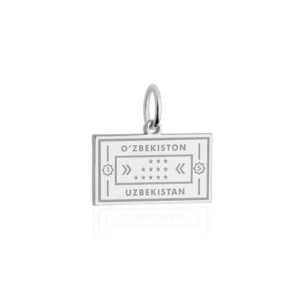 Sterling Silver Charm, Uzbekistan Passport Stamp - JET SET CANDY (1720200200250)