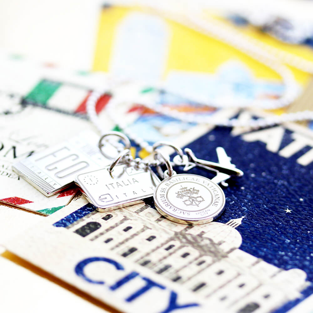 Silver Italy Charm, Passport Stamp - JET SET CANDY (1720202625082)