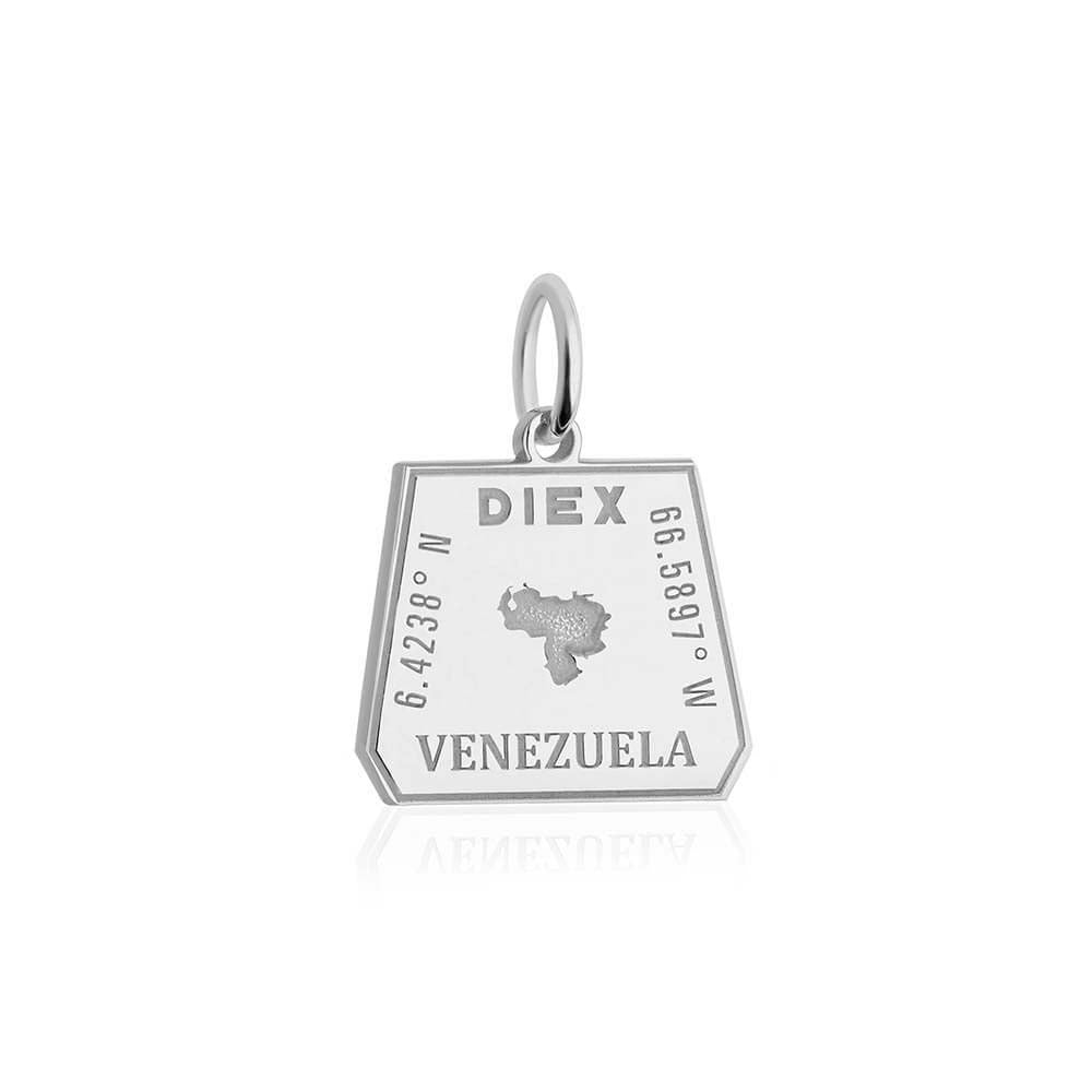 Sterling Silver Travel Charm, Venezuela Passport Stamp (SHIPS JUNE) - JET SET CANDY (1925227216954)
