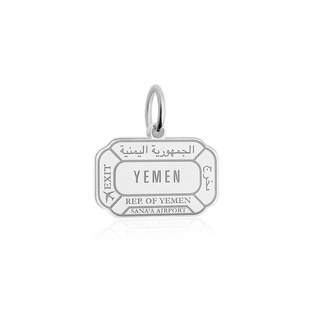 Sterling Silver Travel Charm, Yemen Passport Stamp - JET SET CANDY (1720204656698)