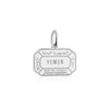Sterling Silver Travel Charm, Yemen Passport Stamp - JET SET CANDY (1720204656698)