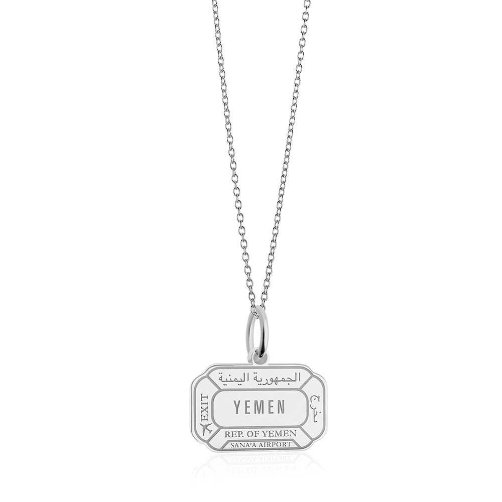 Sterling Silver Travel Charm, Yemen Passport Stamp - JET SET CANDY  (1720204656698)