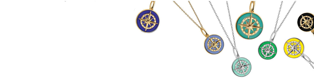 Enamel Compass Pendants