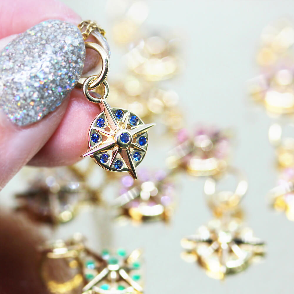 Stone Compass Charms – JET SET CANDY