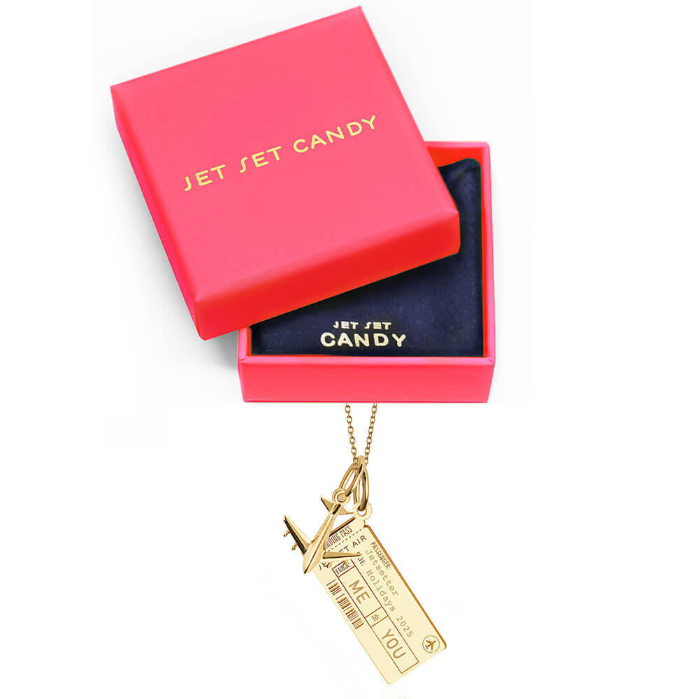 Boarding Pass Necklace Gold